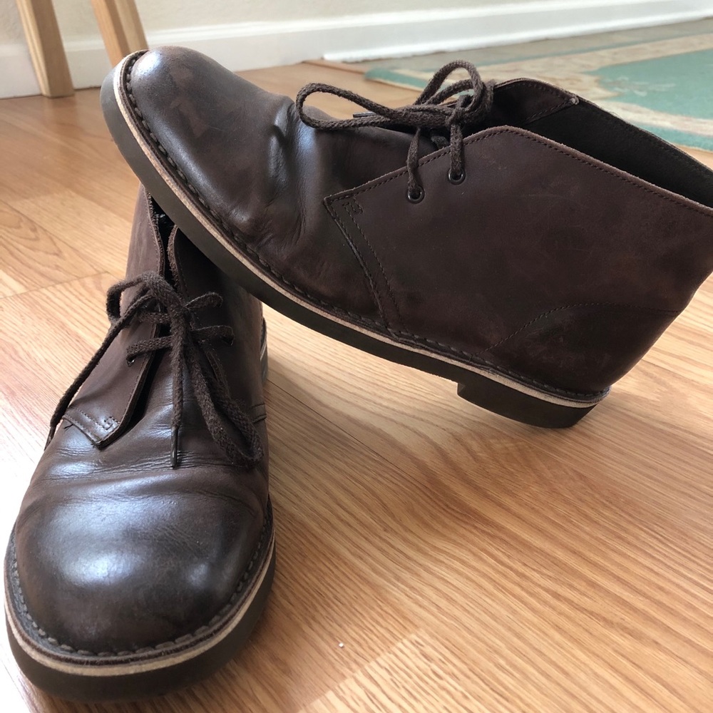 Clarks Dark Brown Leather Chukka Boots